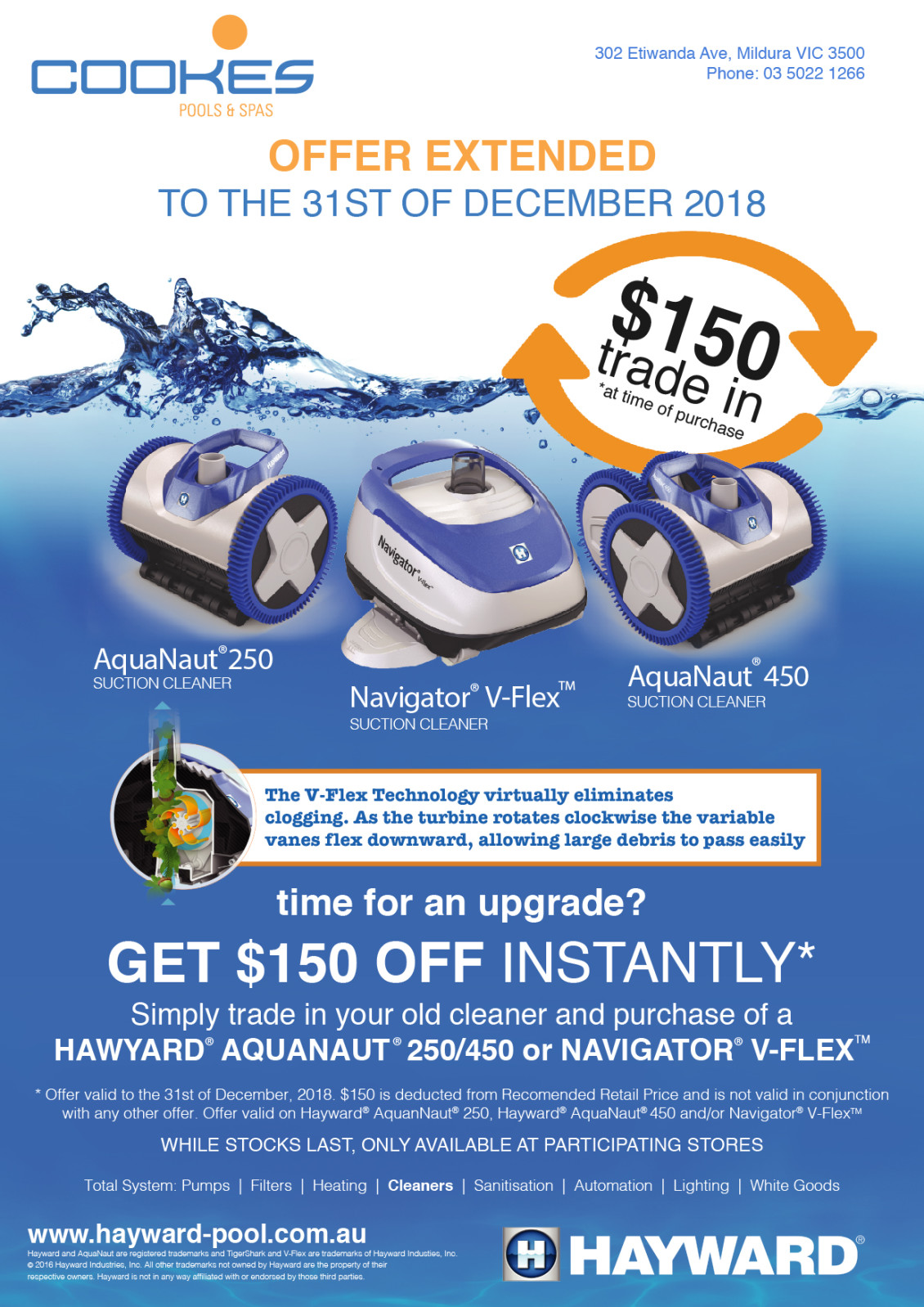 Offer Extended Trade And Save 150 On Hayward Pool Cleaners Cookes Pools Spas Offer Extended Trade And Save 150 On Hayward Pool Cleaners Cookes Pools Spas