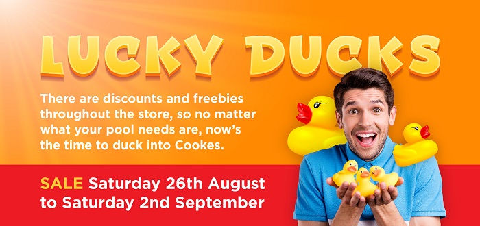 Cookes Pools & Spas Duck in and SAVE Sale