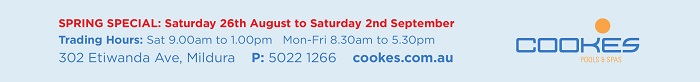 Cookes Pools & Spas Duck in and SAVE Sale