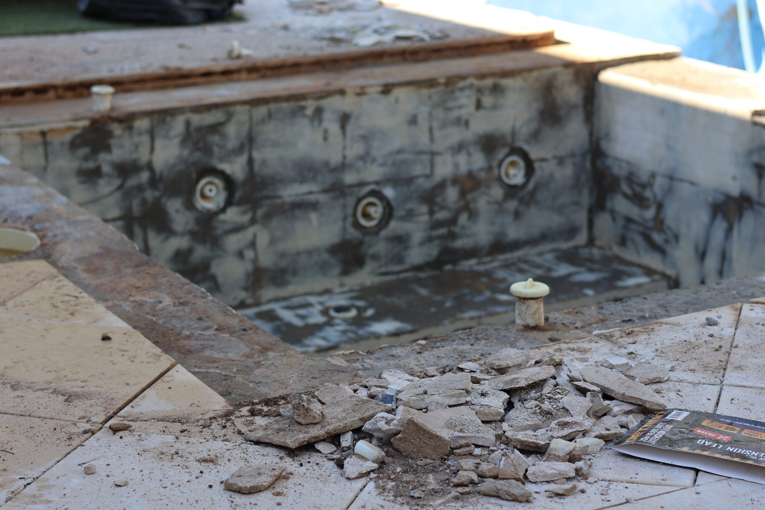 Pool being renovated by Cookes Pools & Spas