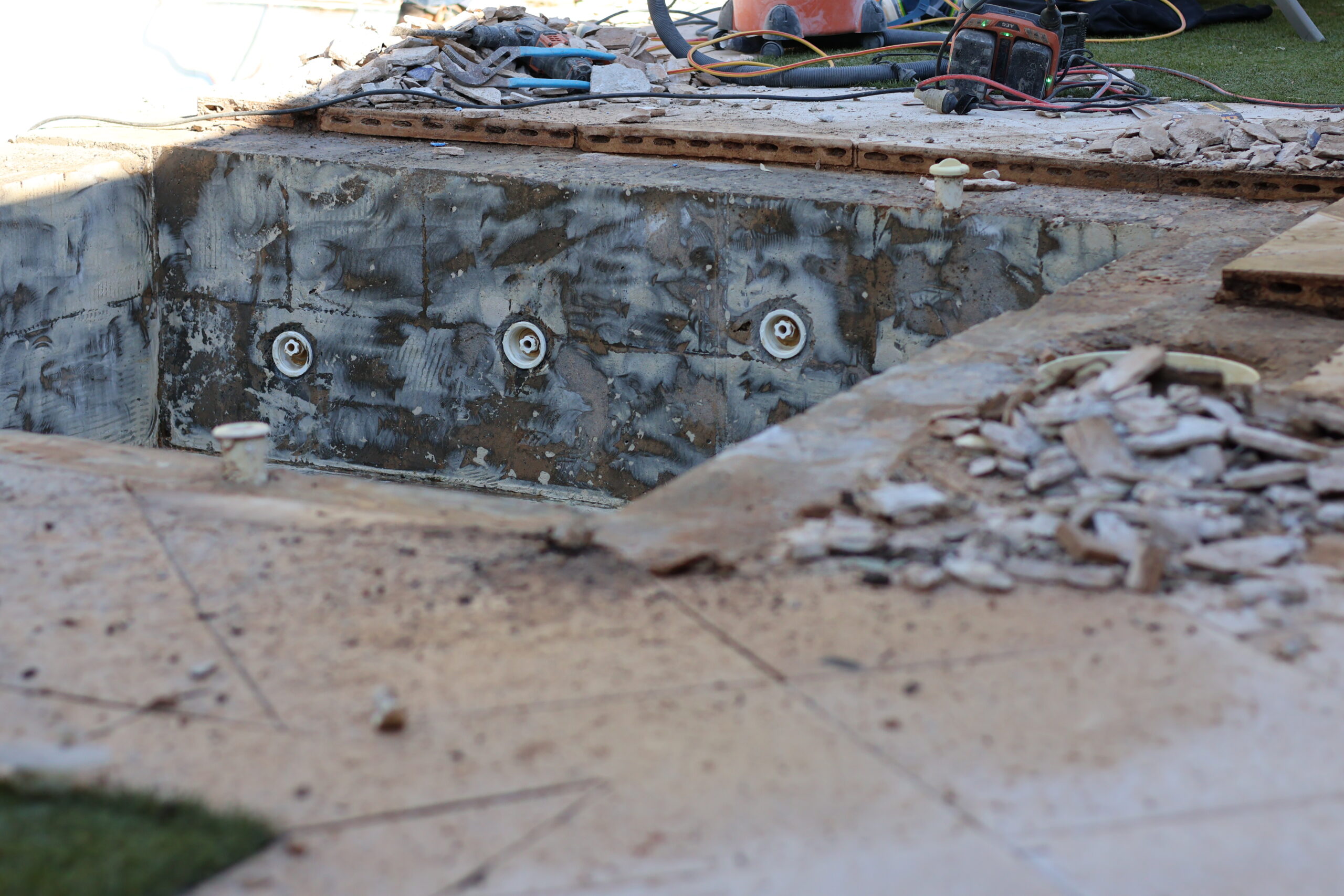 Pool being renovated by Cookes Pools & Spas