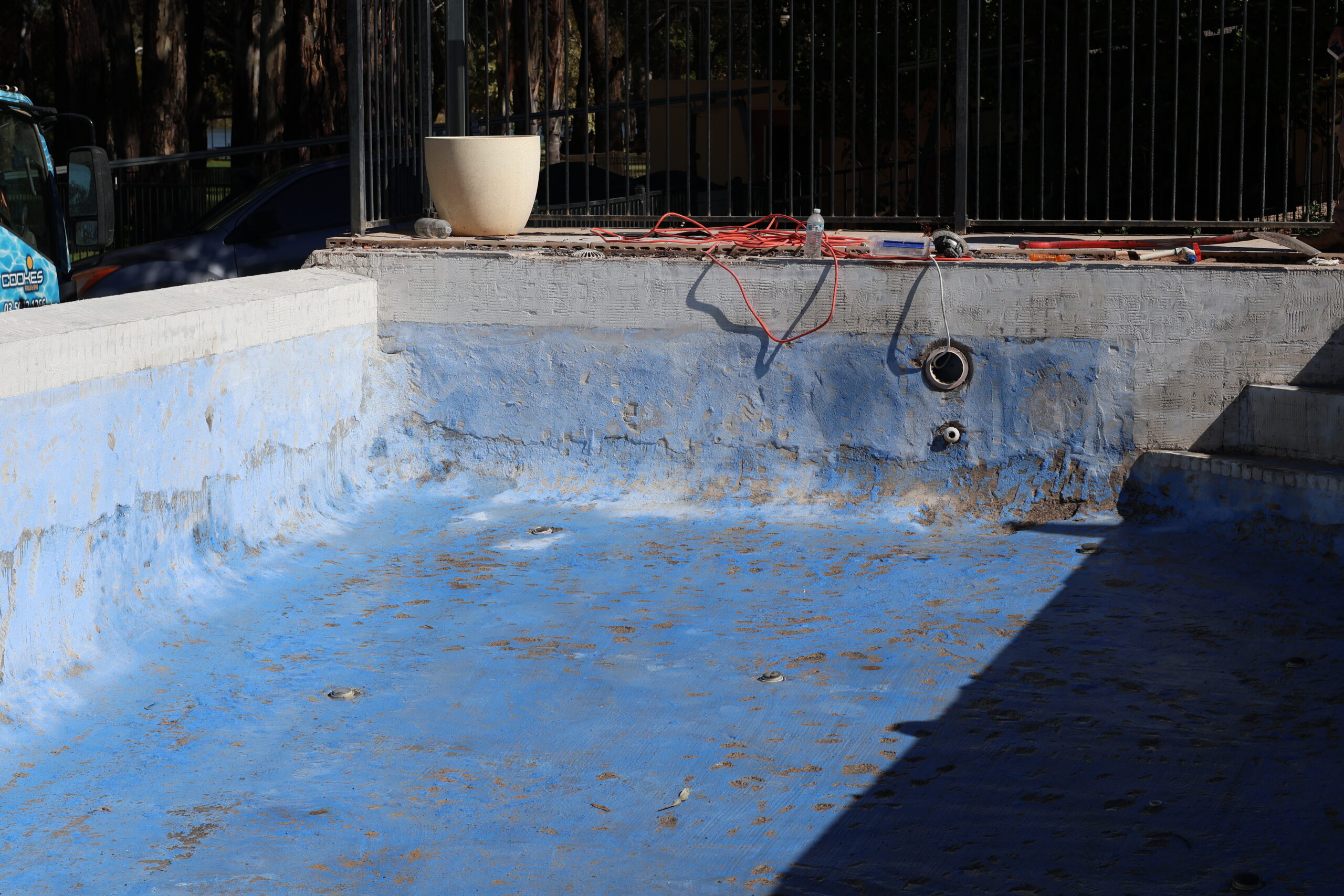 Pool being renovated by Cookes Pools & Spas